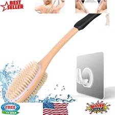 Elegant 17-Inch Back Scrubber with Natural Bristles for Exquisite Skin Care
