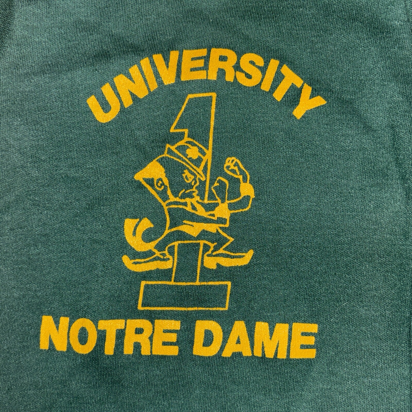 VTG Notre Dame Shirt Size 18 Months Green Uni Tot NCAA Football 70s 80s Toddler eBay