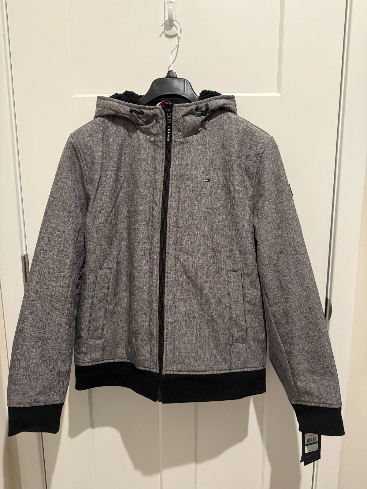 Tommy Hilfiger Men Water Wind Resistant Full Zip Fur Lined Hooded L MSRP $195