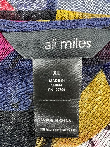 Ali Miles Women Size XL Artsy Multicolor Open Front Sheer Cardigan Jacket - 第 2/10 張圖片