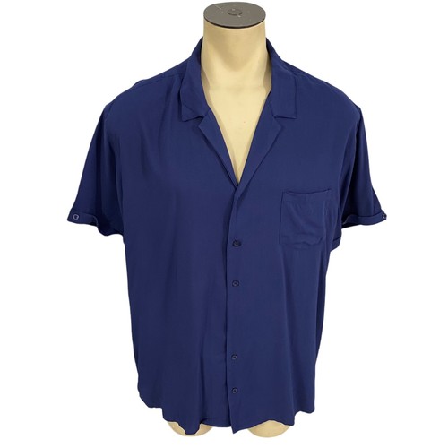 Camisa de campamento Coofandy para hombre XXL cuello azul abotonada básica manga corta trabajo - Imagen 8 de 11