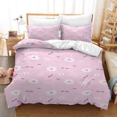 Pink Gap Narrowing Progress 3D Quilt Duvet Doona Cover Set Pillow case Print