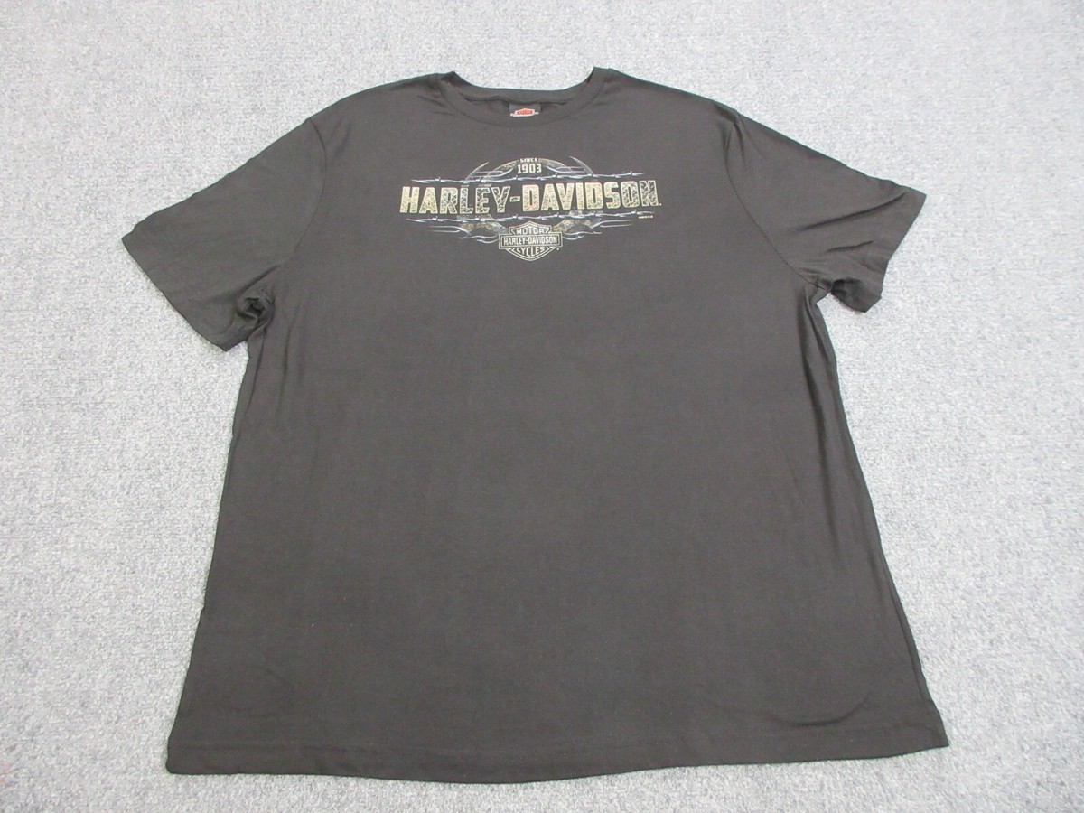 Harley Davidson Shirt Mens 2XL XXL Black Motorcycle Bike Biker
