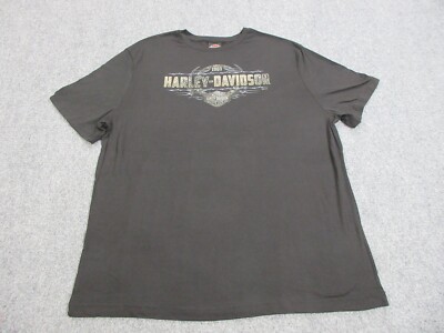Harley Davidson Shirt Mens 2XL XXL Black Motorcycle Bike Biker Barbed Wire Logo