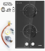 Phoenix Domino-WGL Motorhome Gas Cooktop Built-in Oven Glass Stove 2 Burner