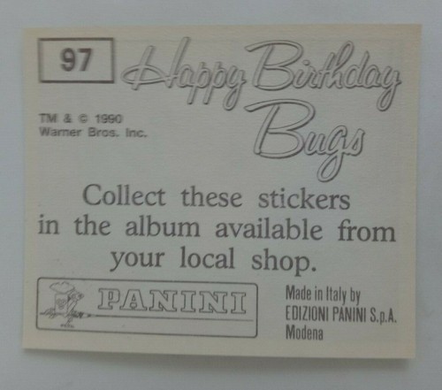 1990 Panini Happy Birthday Bugs (Pick Your Sticker) - Picture 143 of 343