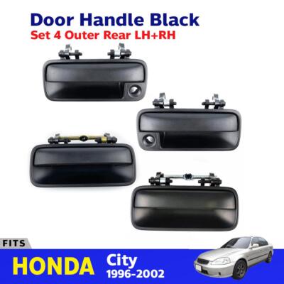 Set 4 Outer Exterior Door Handle Black Fits Honda City 3A2 SX