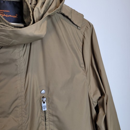 Ben Sherman Lightweight Packable Anorak Rain Jacket L Khaki Tan Nylon - Picture 3 of 7