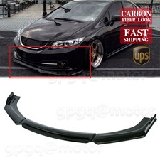 For Honda Civic Sedan Si 13-15 Carbon Front Bumper Lip Spoiler Splitter Body Kit