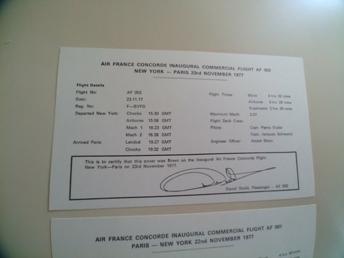 2 CONCORDE * FIRST FLIGHT * PARIS – NEW YORK - PARIS + LONDON -WASH. -LONDON - Picture 6 of 10