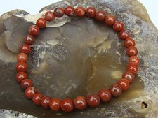 Natural Gemstone Men's Women's Elasticated beaded Bracelet 6mm RED JASPER beads