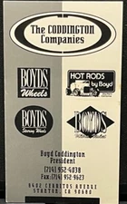 VRHTF VTG VERY RARE BUSINESS CARD OF STREET ROD MASTER BOYD CODDINGTON ORIG SHOP