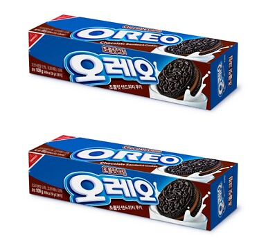 Korean Snack OREO CHOCOLATE CREAM SANDWICH COOKIE 100g x 2pack DONGSUH NABISCO