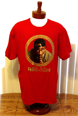 Poetic Justice Tupac Graphic T Shirt Red Short Sleeve Men's 2XL