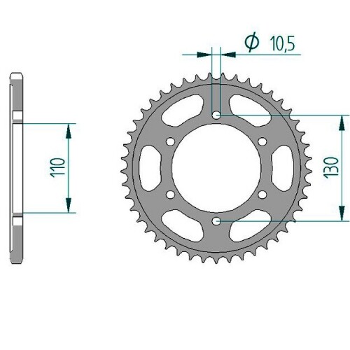 Kettenrad Stealth 41 42 43 45 47 Zähne - (530) Rot RST-479 Passend