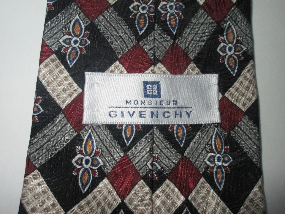 Corbata de Colección Givenchy Monsieur Para Hombres Ancha Azul, Toda Seda Envío Gratis Corbata EE. UU. Foto 4 de 4