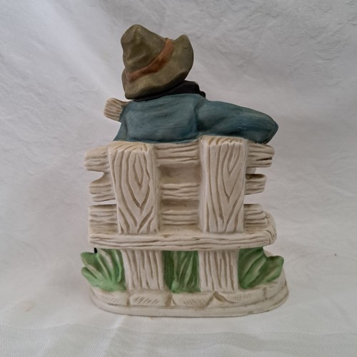 Vintage Drunk Man Hobo Sitting On Bench Figurine Porcelain Capodimonte Style - Picture 4 of 13