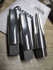 (3) 1/4"-18 High Carbon Steel 4 Flute NPT Taper Pipe Tap