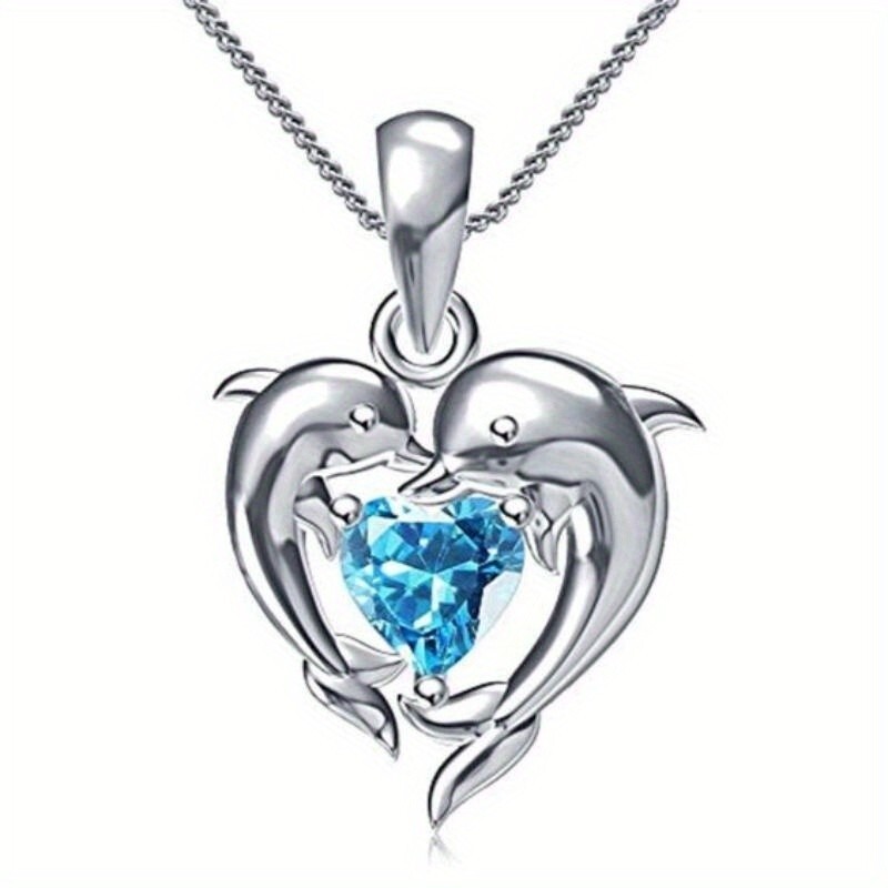 AUDINCEED Dolphin Pendant Necklace – 925 Sterling Silver Ocean Jewelry Gift For Women, Mom, Girls – Christmas & Mother’s Day Present