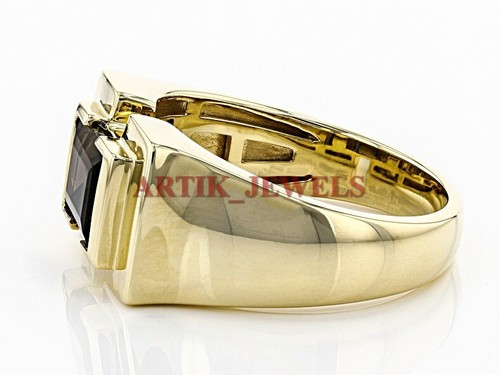 Natural Smoky Quartz Gemstone with Gold Plated 925 Sterling Silver Ring #2899 - Picture 3 of 13