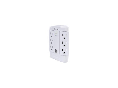 CyberPower CSP600WSURC2 6-Outlet Swivel Professional Surge Protector Wall Tap wi - 第 3/5 張圖片
