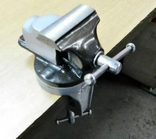 Mini Vise Bench Swivel with Clamp For Workbench 2" Smooth Jaws Revolving Vise
