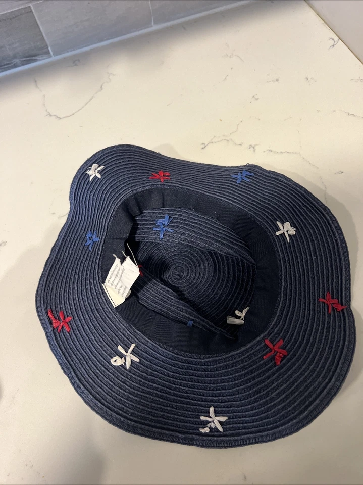 Gorra roja blanca y azul niña sol playa estilo flojo Foto 4 de 4