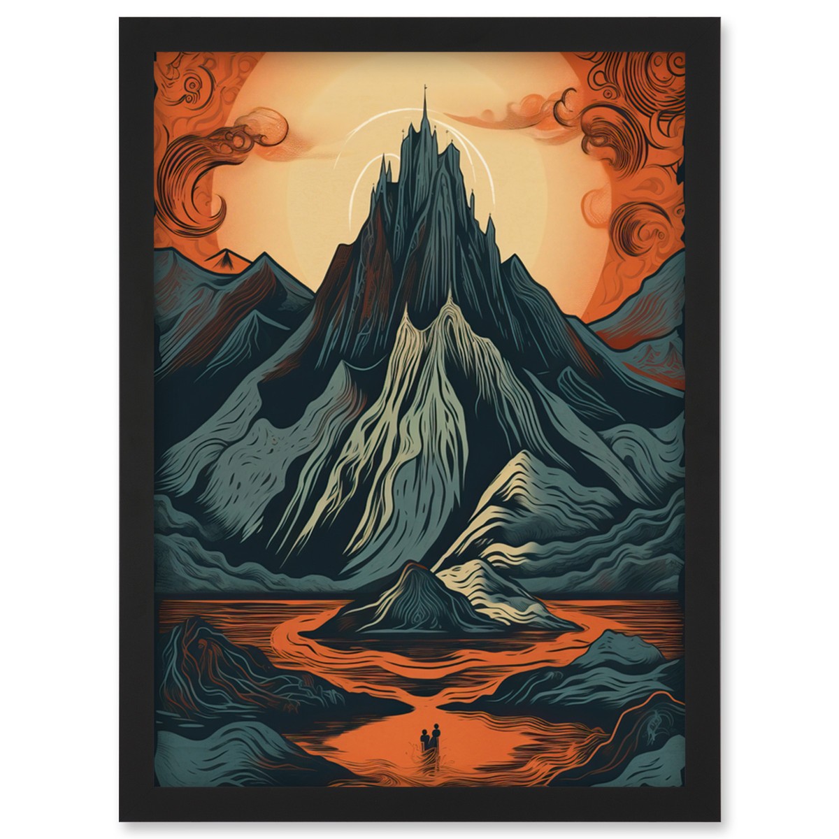 絵画 Lone Mountain Lonely Mountain – Shiree Burch Artwork