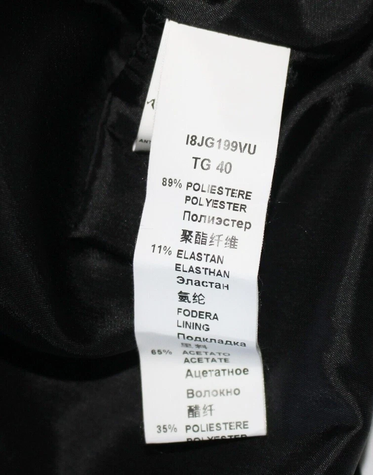 $420 NUEVA Chaqueta Blazer Manila Grace MUJERES Pequeña S IT 40 Negra Lavagna Snap Foto 4 de 4