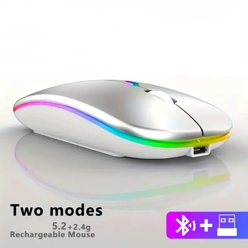 RGB LED Wireless Mouse Rechargeable Optical Silent Mice USB For PC Laptop UK ... - Picture 11 of 17