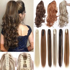 Thick Real Claw Ponytail Clip In Hair Extensions Fake Pony Tail As Human Hair US