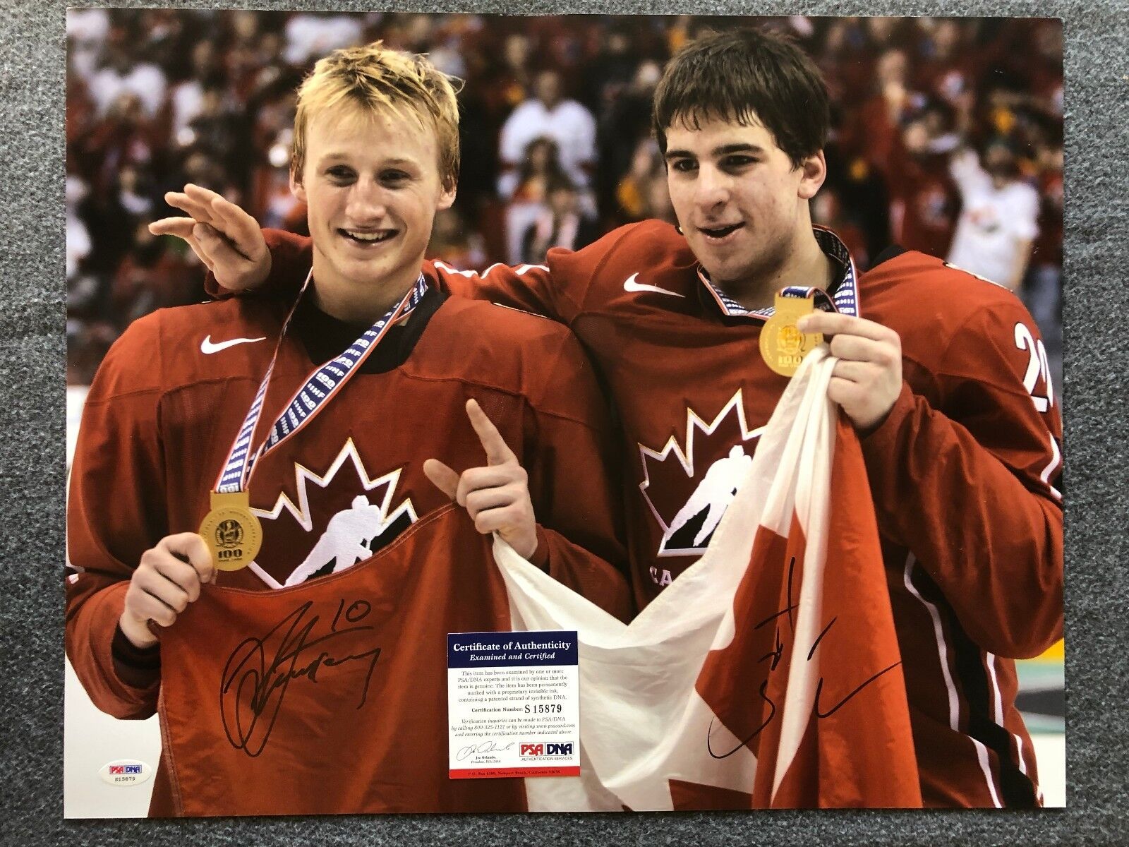 Steven Stamkos - Signed 8x10 Sarnia Sting Photo Skating with John Tavares  - NHL Auctions