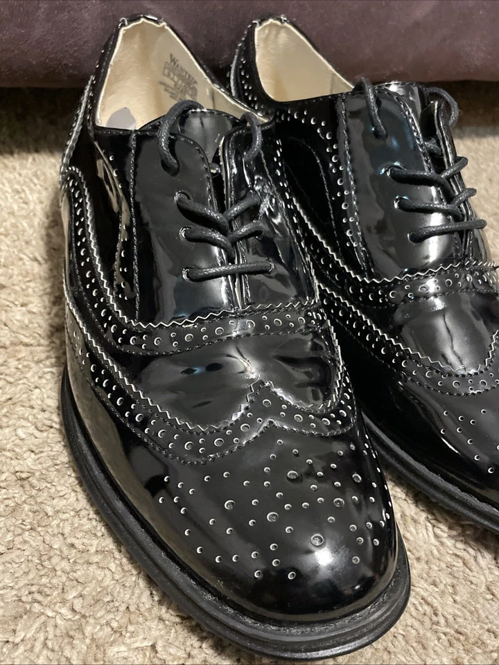 Wanted - Bebé - Zapatos de vestir para mujer Brogue con cordones Oxford negros talla 9 Foto 3 de 4