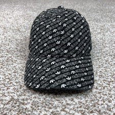 Adidas Hat Cap Strap Back Mens One Size Black Allover Trefoil Logo All Over