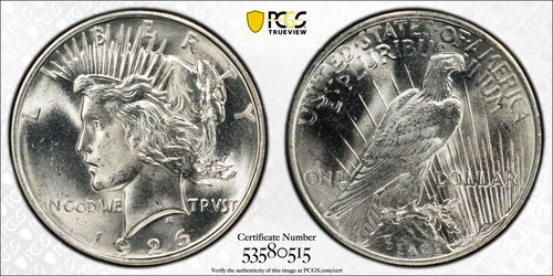 1926-D $1 PCGS MS64 Peace Silver Dollar 53580515