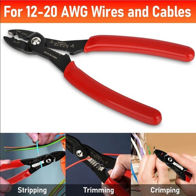 #ad 4in1 Wire Service Pliers Crimper Stripper Cutter Gripping for 12 20AWG Cable $38.50