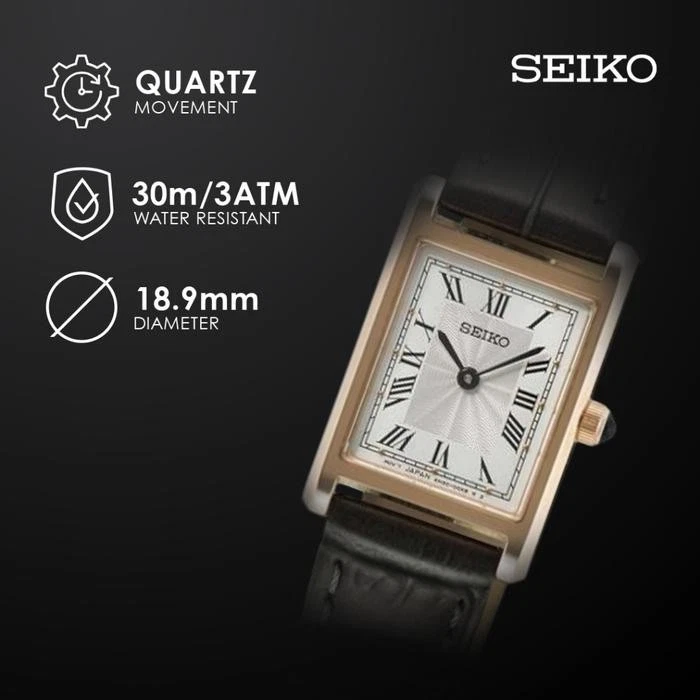 Reloj para mujer Seiko SWR096P1 cuarzo esfera blanca cuero
