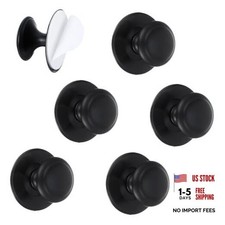 6 Pack Black Self-Adhesive Kitchen Knobs, No Drilling Self-Stick Hardware