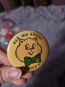 Ask Me About Sydney Pinback Button Gopher? VTG 1970-80’s Advertisement 