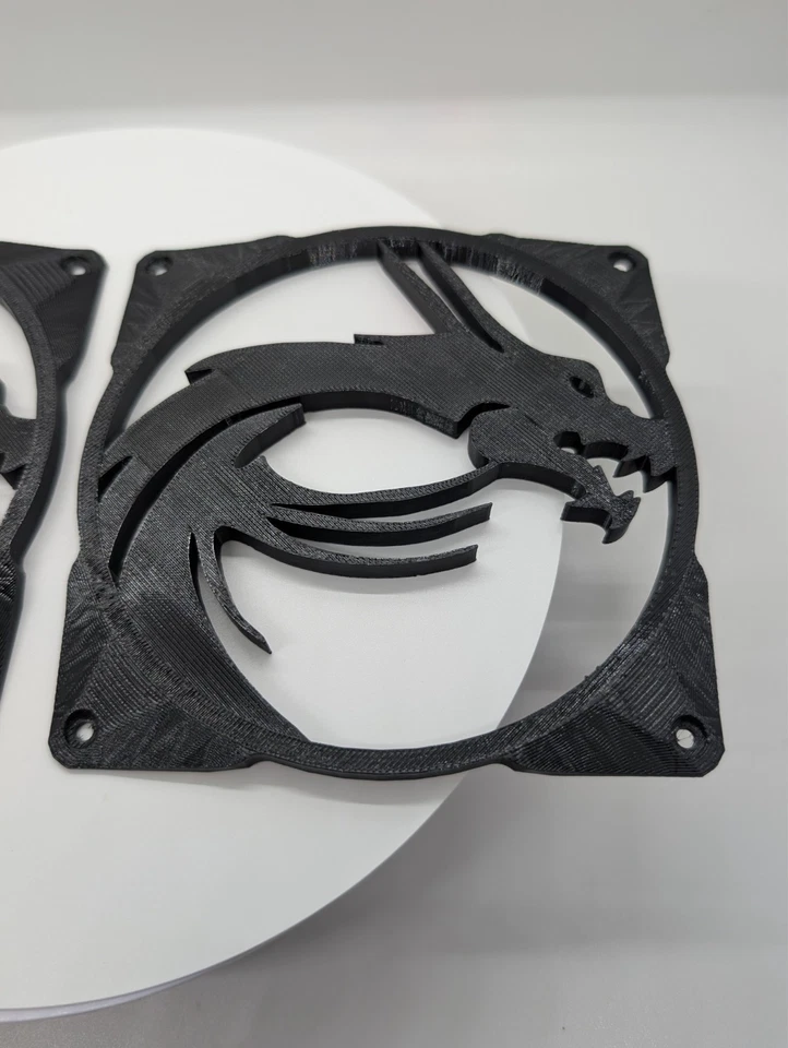 2x - 120mm fan covers Dragon -MSI- Custom PC Black - Image 4 of 4