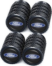 Set Of 4 Premium Black Type Metal Tyre Dust Valve Caps For All FORD Models UK