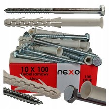 100x Wall Plugs Fixings 10x100mm for Brick Concrete Masonry, Key 13