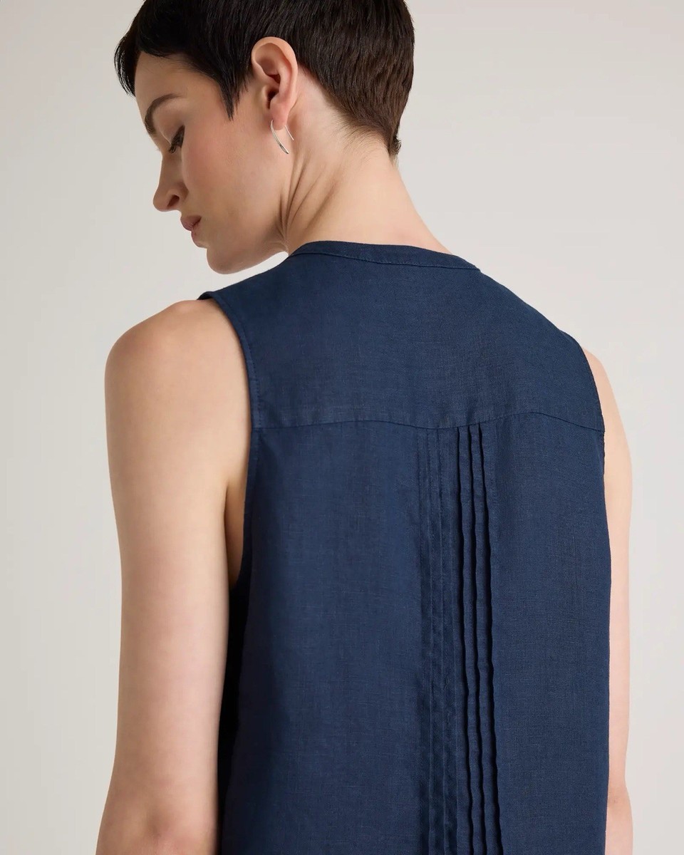 chinese dress ladies 100% Linen Swing Beach Tank Dress GIANA – LINTICO