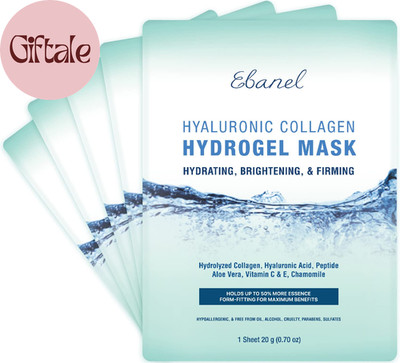 5 Pack Hydrogel Collagen Face Mask with Hyaluronic Acid, Vitamin C, Peptide, Alo