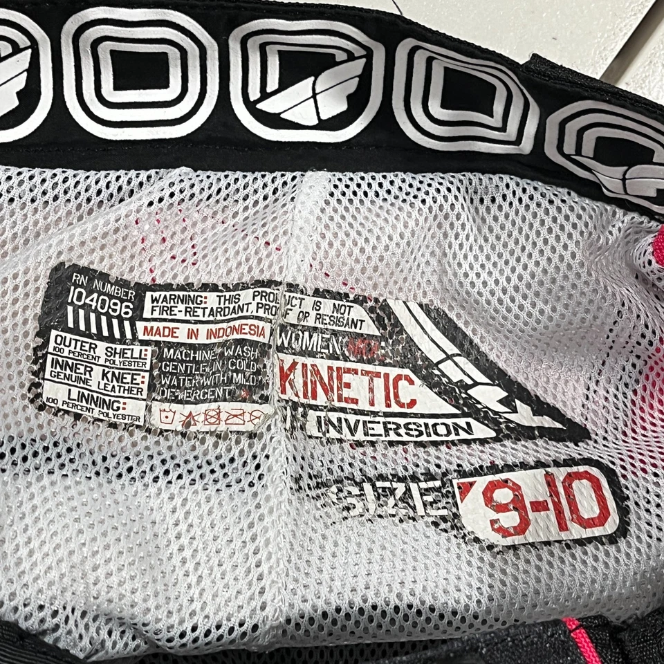 Pantalones de motocross rosa y negro FLY Racing inversión cinética para mujeres jóvenes 9-10 Foto 4 de 4