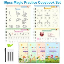 16X Magic Practice Copybook Groove Reusable English Writing Book for Boys, Girls