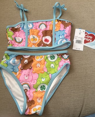 Official Care Bears 2 pc Swimsuit Girls 6-6x Size S Colorful