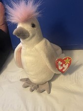 Ty Beanie Baby Kuku Cockatoo Bird 1997 / 1998 Retired Plush WITH TAG ERRORS