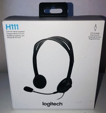 Logitech H111 Wired Stereo Headset with Mic 3.5mm Jack PC and Mac Chrome Laptops