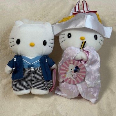 Hello Kitty Kitty Daniel Wedding Kimono Plush Set of 2 Sanrio Japan